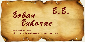 Boban Bukorac vizit kartica